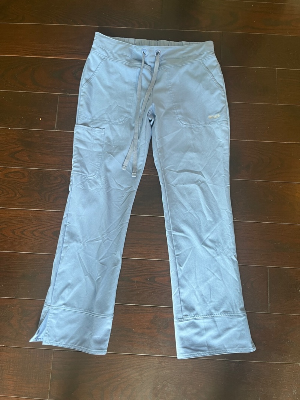 Grey's Anatomy Powder Blue Drawstring Scrub 4 pocket Pants with side slits
